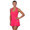 Brick red sleeveless tank top in coral shade with a relaxed fit