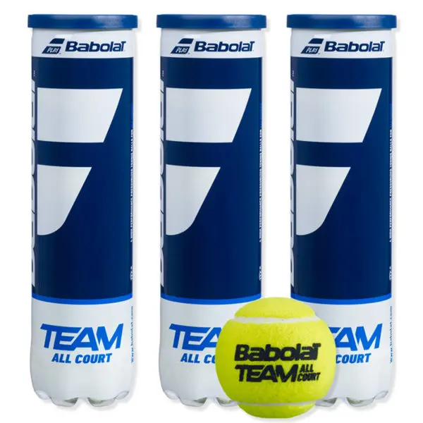 A suggestion for the A dozen Team All Court 4 tennis balls packed and ready for the court