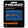 A set of XtremeSoft blue three-pack tennis balls