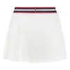 white pleat skirt with black belt on a hanger