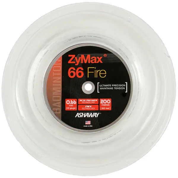 Yonex Zymaxfire 66 white reel badminton string