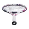 Tennis player in action, hitting a powerful shot with intensity