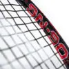 Image of a vibrant red and white VC323S01ALF badminton racket emphasizing its sleek design and quality craftsmanship.