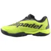 A pair of sleek and stylish black running shoes for men with red accents
