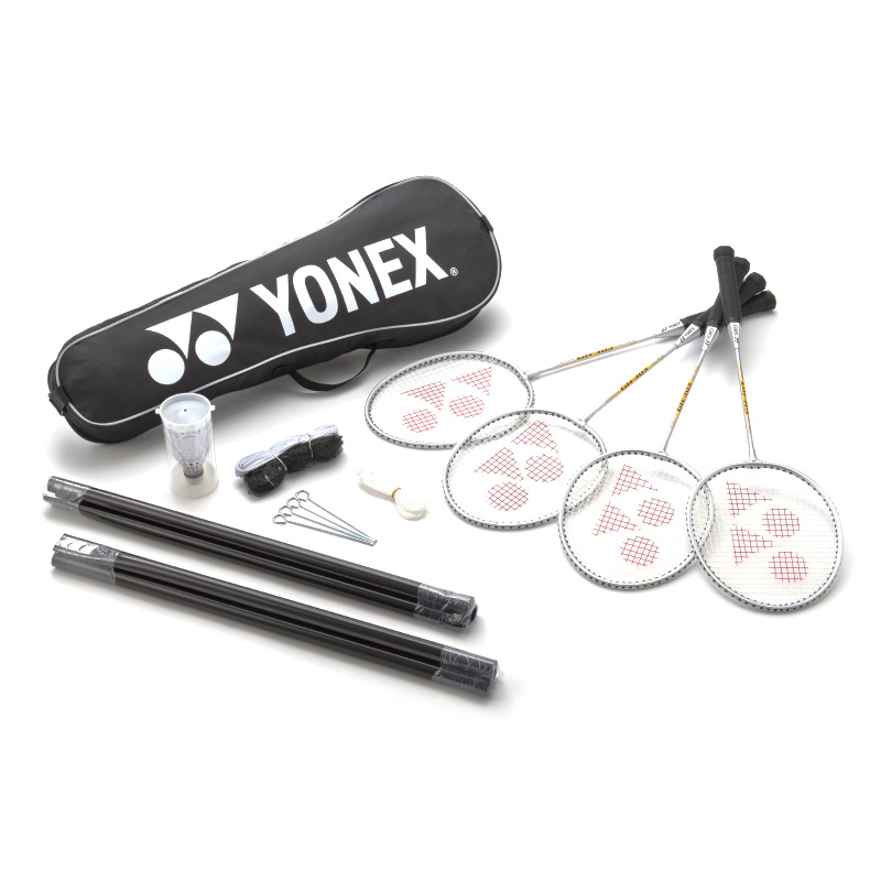 GR-303S Badminton Set - A complete set of badminton equipment, including rackets, shuttlecocks, and carrying case.