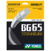Yonex BG65Ti badminton string in white packaging
