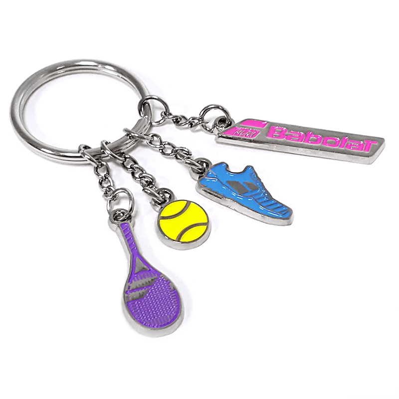 charm keyring with multiple colorful charms