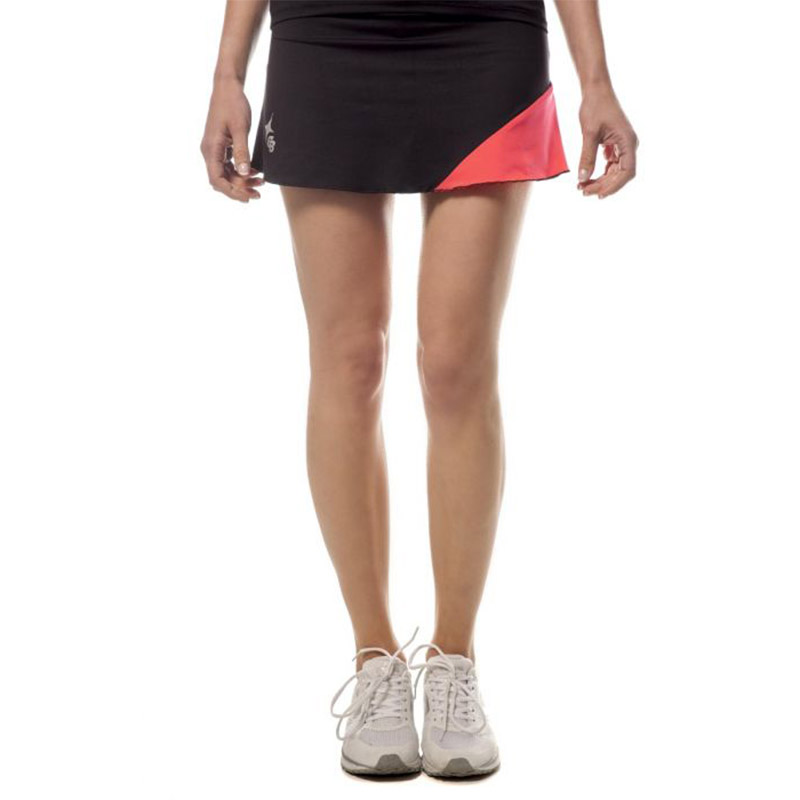 A black badminton racket with blue strings, ready for gameplay.