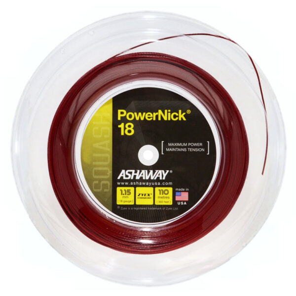 A possible alt tag for the given image could be PowerNickRedReel - Advanced badminton racket with a sleek red design and powerful features.