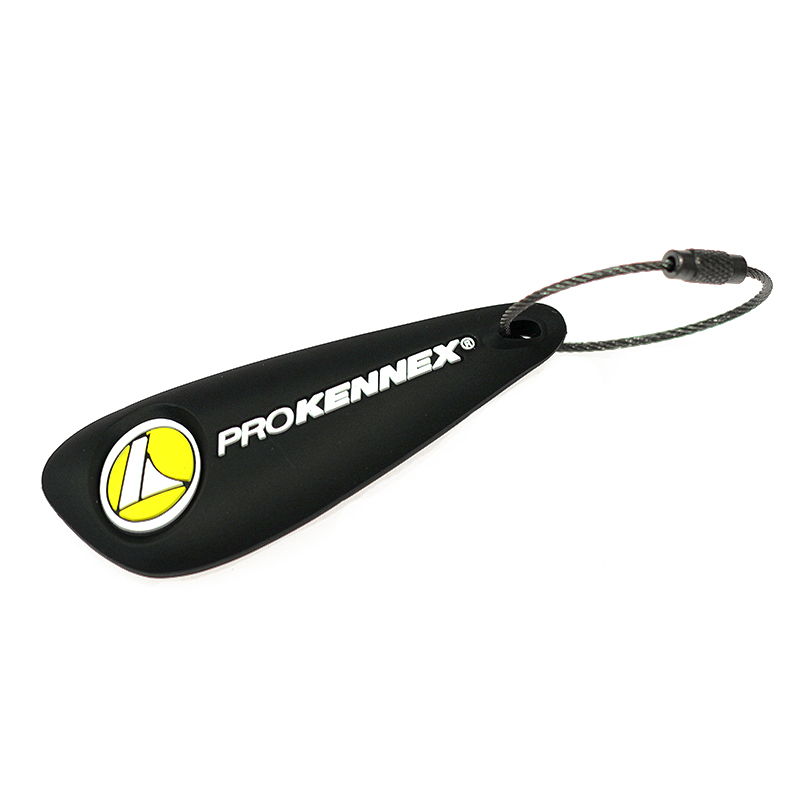 Pro Kennex Logo Key Ring on white background, a branded accessory for tennis enthusiasts