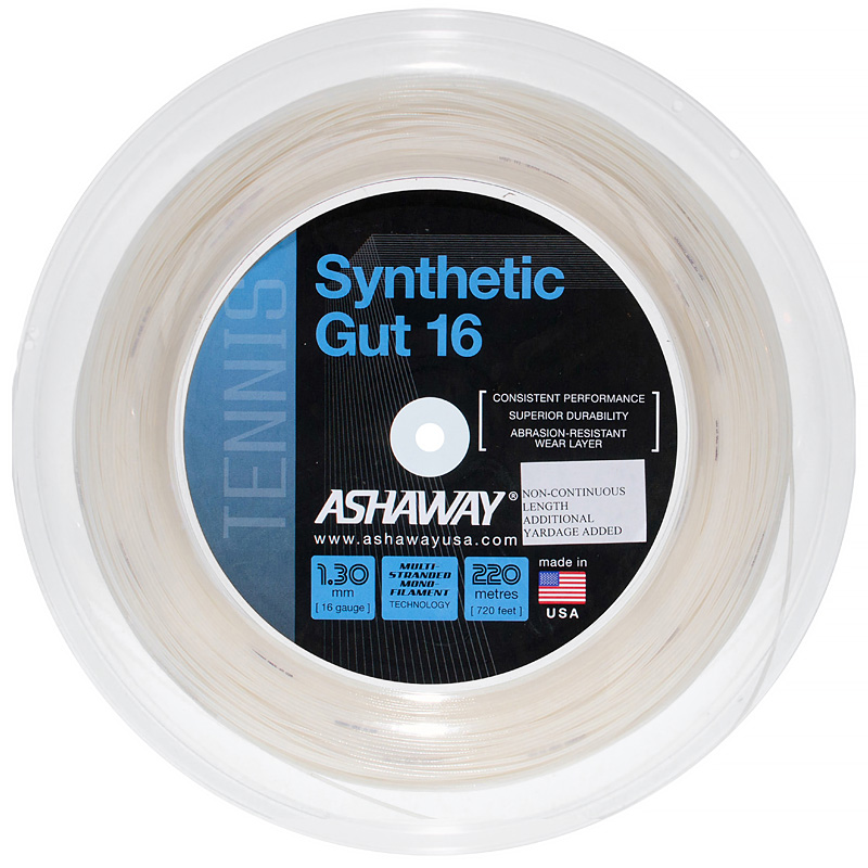 SynGut 16 White Reel - Durable Tennis String