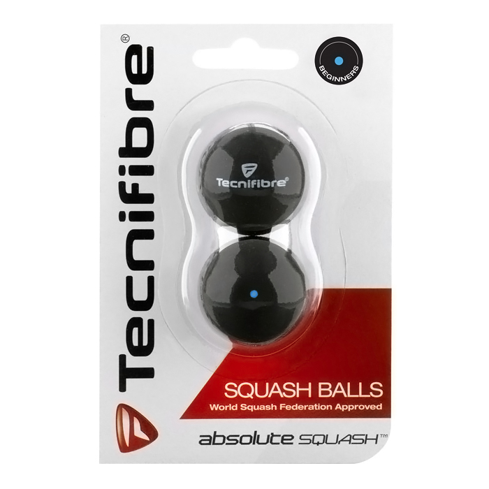 Two-pack of Tecnifibre Squash Balls, single blue color variant.