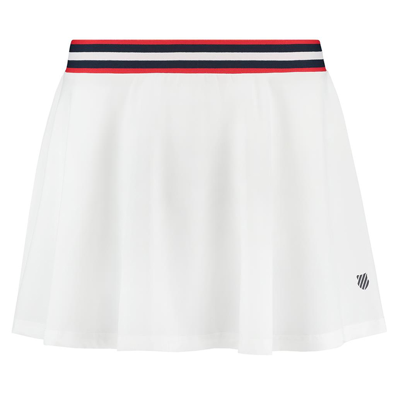 White pleated skirt with a frame design