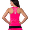 A woman wearing a coral basic tank top