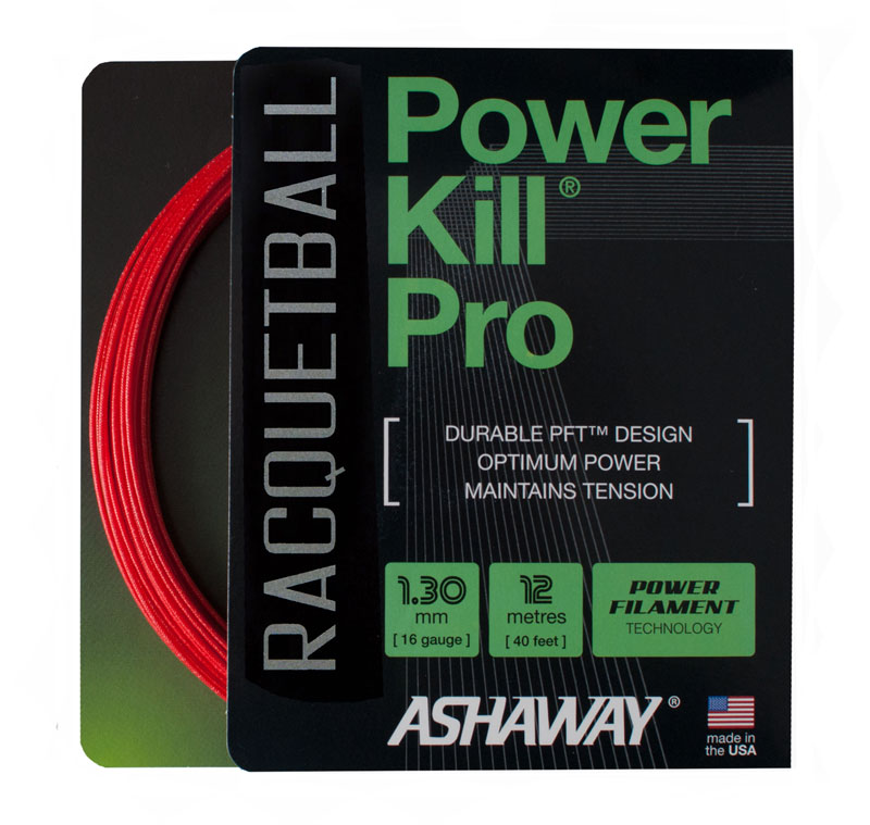 PowerKill Pro badminton racket with red and black color combination.