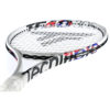 305 FRAME 2.5 - A close-up view of a tennis racket frame, featuring a sleek design with a logo on the strings.