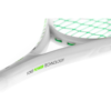 Badminton racquet and shuttlecock in action