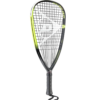 Badminton racket and shuttlecock on a court