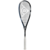 Image of a tennis racket with a black and white design