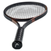 Tennis racket and balls on a court
