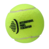 tennis racket and tennis ball on a tennis court