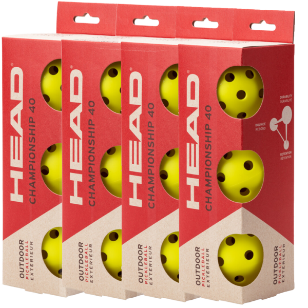 Head Championship 40 Outdoor Pickleballs (Dozen)