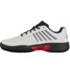 K-Swiss Mens Express Light 3 HB All Court Shoe (Bright White/Stretch Limo/High Risk Red) (2024)