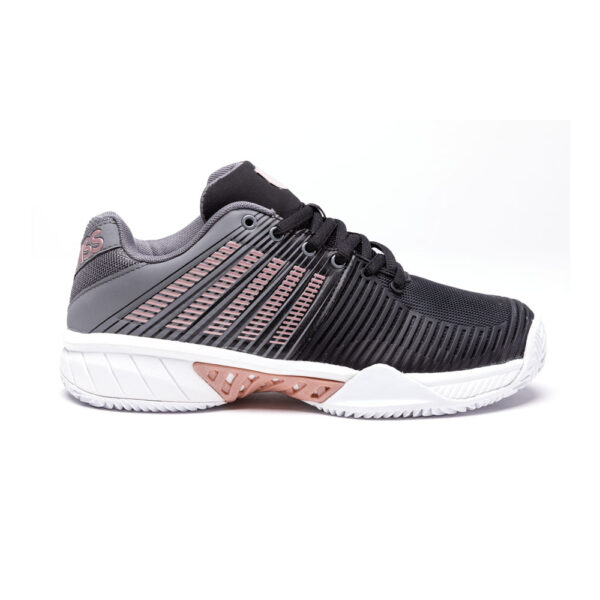 K-Swiss Womens Express Light 2 HB All Court Shoes (Black/Steel Grey/Rose Gold) - Size: 4.5 UK