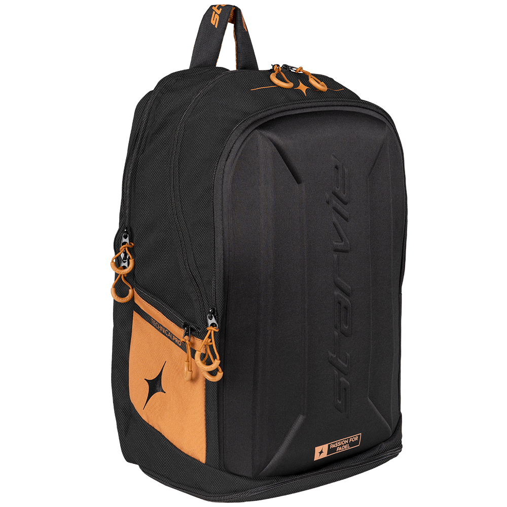 Side view of the StarVie Kenta Backpack with orange side pockets