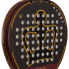 Flipped view of the padel head on the Black Crown Piton 13 Padel Racket
