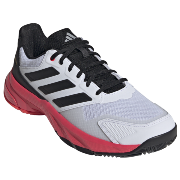 Adidas Mens CourtJam Control 3 All Court Shoes 2025 (White/Black/Red)