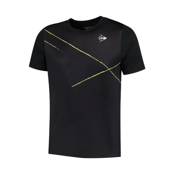Dunlop padel t-shirt in black with yellow accents