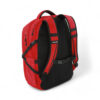 Rear view of the Bullpadel red Xplo backpack with red and black shoulder straps