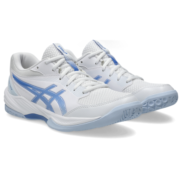 Asics Womens Gel-Task 4 Indoor Court Shoe (White/Blue Coast) 2025