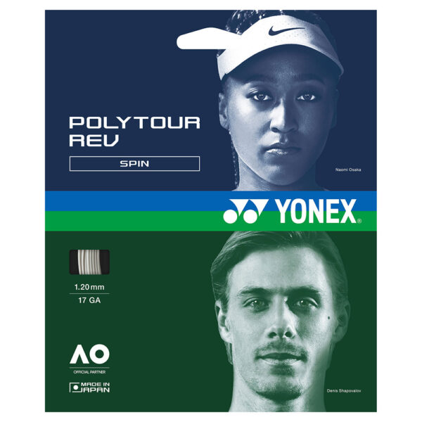 Yonex Poly Tour Rev 12m Packet - White, 1.25mm