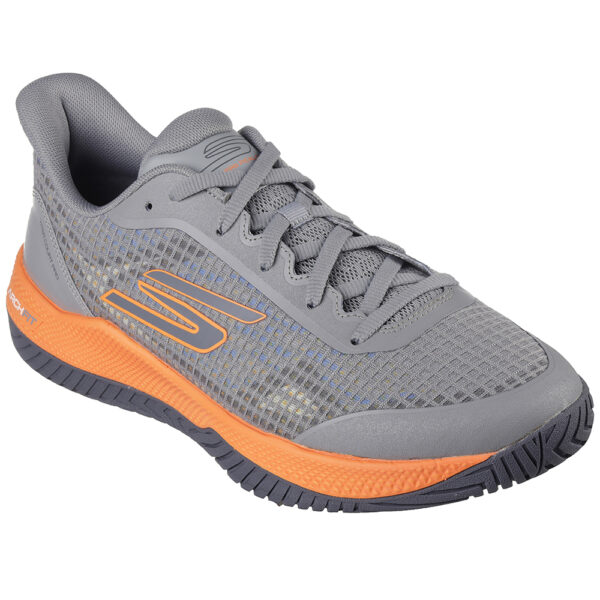 Skechers Mens Viper Court Pro Pickleball Shoe (Grey/Orange) - Size 6.5 UK