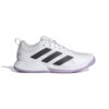 Adidas Womens Court Team 2.0 Indoor Court Shoes (White/Core Black/Powder Plum) Indoor Court Shoes (2025)