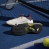 Adidas Mens Barricade 13 All Court Shoes (White/Core Black/Aurora Plum) (2025)