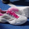 Adidas Womens Barricade 13 All Court Shoes (White/Ash Pearl/Lucid Pink) (2025)
