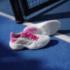 Adidas Womens Barricade 13 All Court Shoes (White/Ash Pearl/Lucid Pink) (2025)