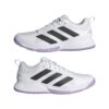 Adidas Womens Court Team 2.0 Indoor Court Shoes (White/Core Black/Powder Plum) Indoor Court Shoes (2025)