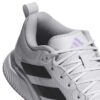 Adidas Womens Court Team 2.0 Indoor Court Shoes (White/Core Black/Powder Plum) Indoor Court Shoes (2025)