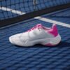 Adidas Womens Barricade 13 All Court Shoes (White/Ash Pearl/Lucid Pink) (2025)