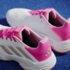 Adidas Womens Barricade 13 All Court Shoes (White/Ash Pearl/Lucid Pink) (2025)