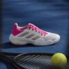 Adidas Womens Barricade 13 All Court Shoes (White/Ash Pearl/Lucid Pink) (2025)