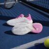 Adidas Womens Barricade 13 All Court Shoes (White/Ash Pearl/Lucid Pink) (2025)
