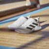 Adidas Womens Court Team 2.0 Indoor Court Shoes (White/Core Black/Powder Plum) Indoor Court Shoes (2025)