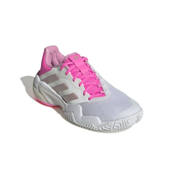 Adidas Womens Barricade 13 All Court Shoes (White/Ash Pearl/Lucid Pink) (2025)
