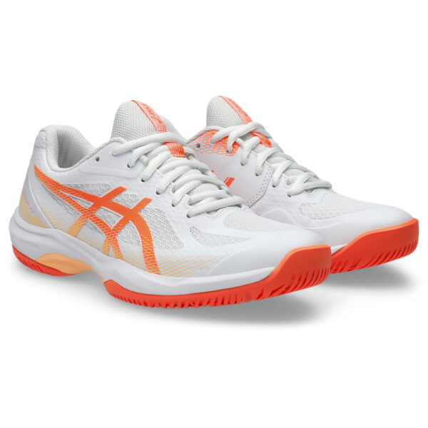 Asics Womens Court Hunter FF Indoor Shoe (White/Vivid Coral) 2025