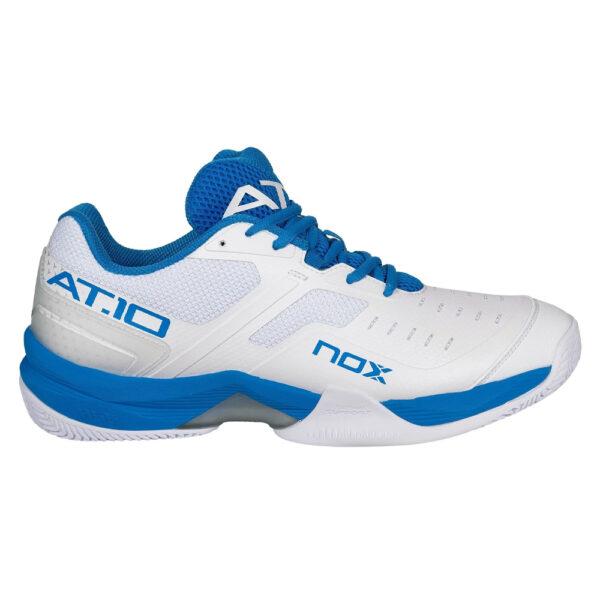NOX Unisex AT10 Padel Shoes (White/Blue) - Size 4 UK